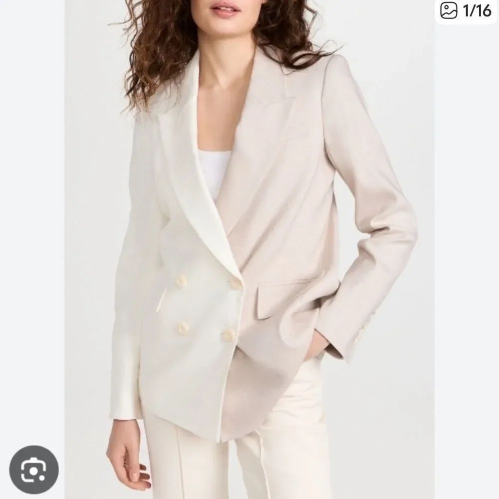 NWT Veronica Beard Braeton Dickey Jacket In White/Limestone Size 4